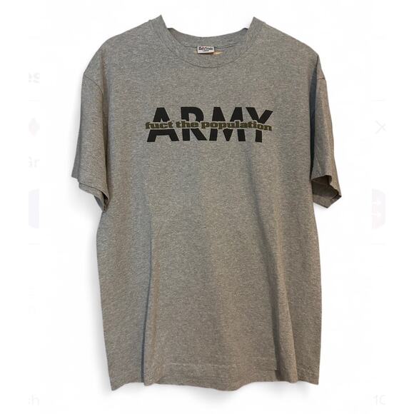 FUCT FTP Army Tee Large Gray Made in USA Rare
 Streetwear Graphic Shirt - Picture 1 of 3